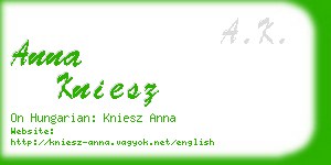 anna kniesz business card